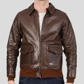 New Brown Real Sheepskin Leather Bomber Jacket for men
