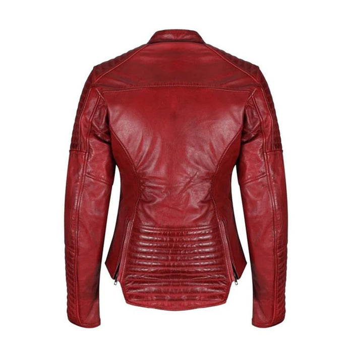 New Lambskin Red B3 Motorcycle Leather Biker Jacket For Women