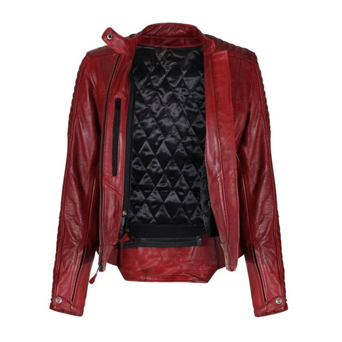 New Lambskin Red B3 Motorcycle Leather Biker Jacket For Women
