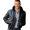 New Men black Flying Wool Lamb Fur Aviator Leather Jacket B3 Bomber Jacket