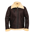 New Men Brown leapskin Shearling  Flying RAF B3 Bomber Leather Jacket Aviator