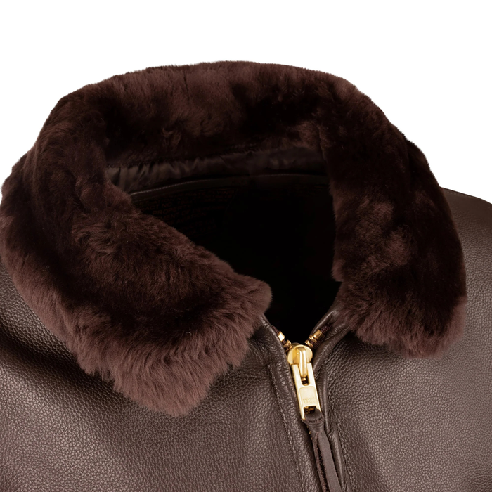 New Men Brown sheapskin Shearling biker RAF B3 Bomber Leather Jacket Aviator