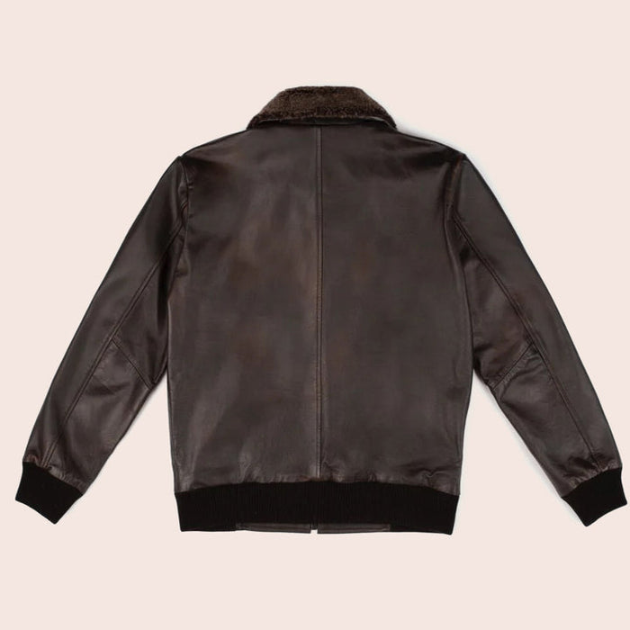 New Men G-1 Flight  Iconic Brown Sheepskin Leather  Bomber jacket