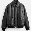 New Men Sheepskin Real Leather Bomber Jacket