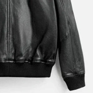 New Men Sheepskin Real Leather Bomber Jacket