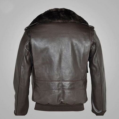 New Men Sheepskin Shearling Brown Flying RAF A2 Cowhide Leather Bomber Jacket
