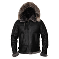 New Men Winter Wool Lamb Fur Leather Jacket Aviator B3 Bomber Jacket