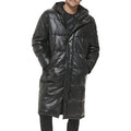 New Men's B3 Black Trench Leather Puffer Jacket