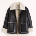 New Women Black Lambskin RAF Aviator Flight B3 Bomber Leather Jacket