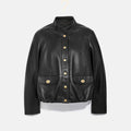 New Women Black RAF Shearling Sheepskin B3 Bomber Biker Leather jacket