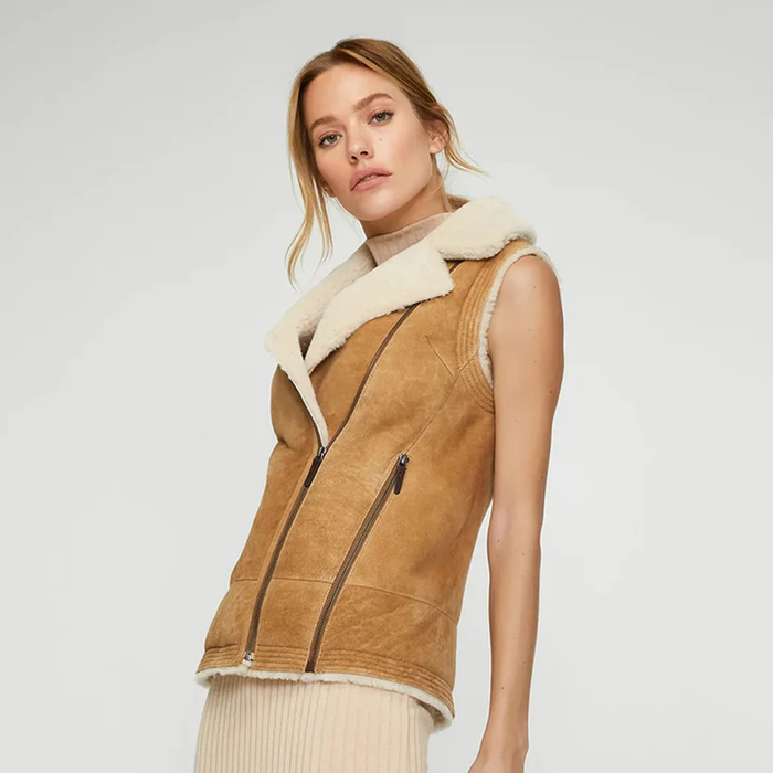 Women Shearling Leather Vests