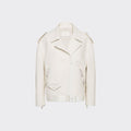New Women White Sheepskin Genuine Aviator Motorcycle Leather Biker Jacket