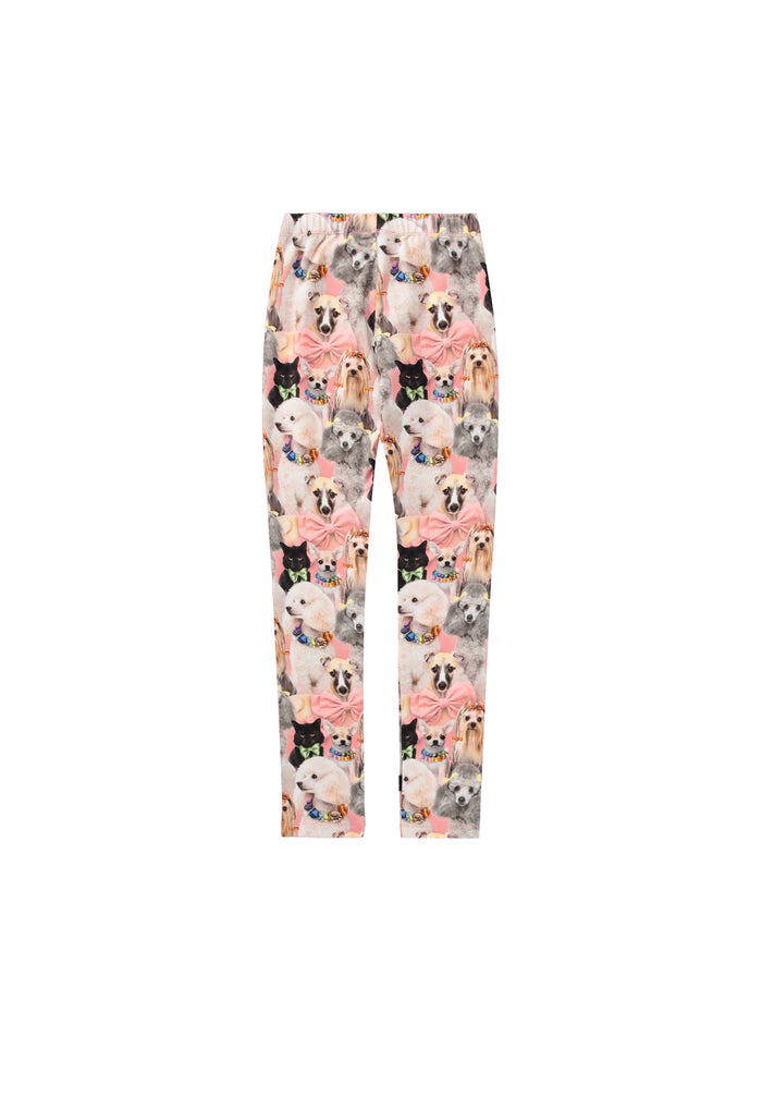 Leggings with dog pattern on a white background