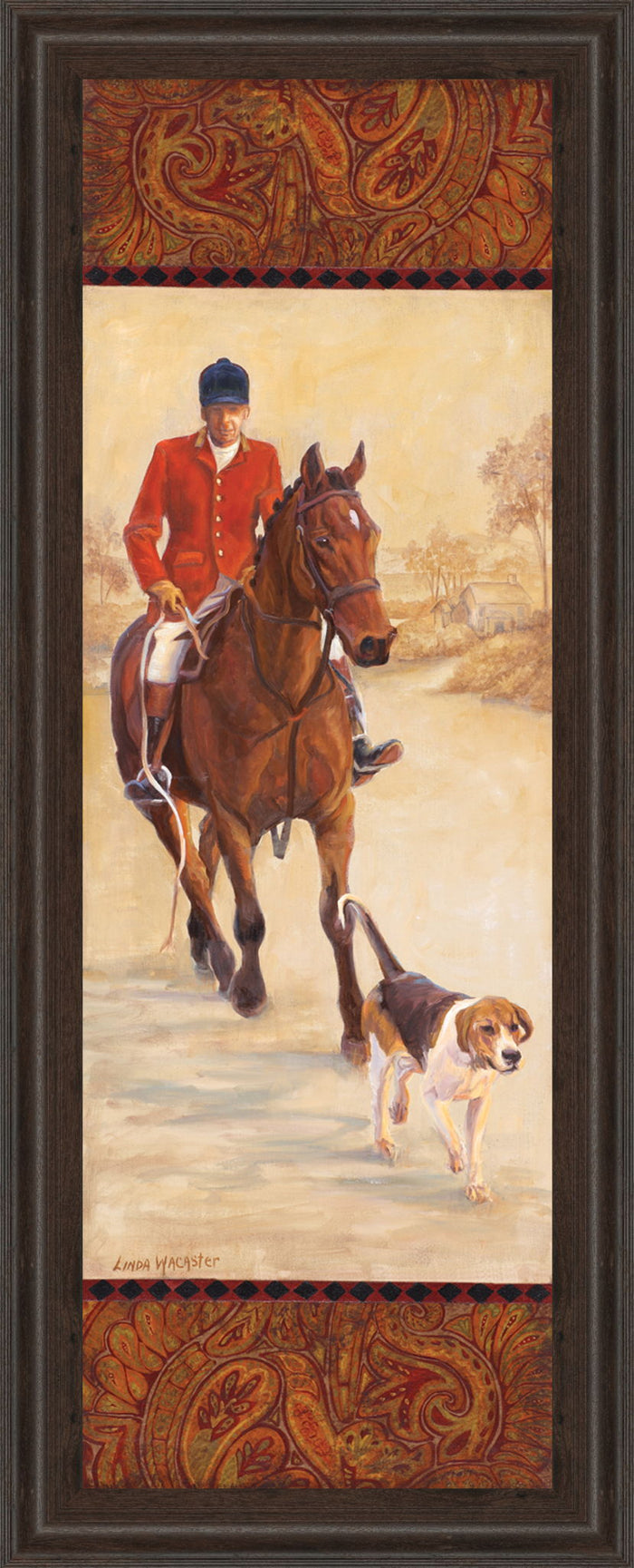On The Hunt I By Linda Wacaster - Framed Print Wall Art - Beige