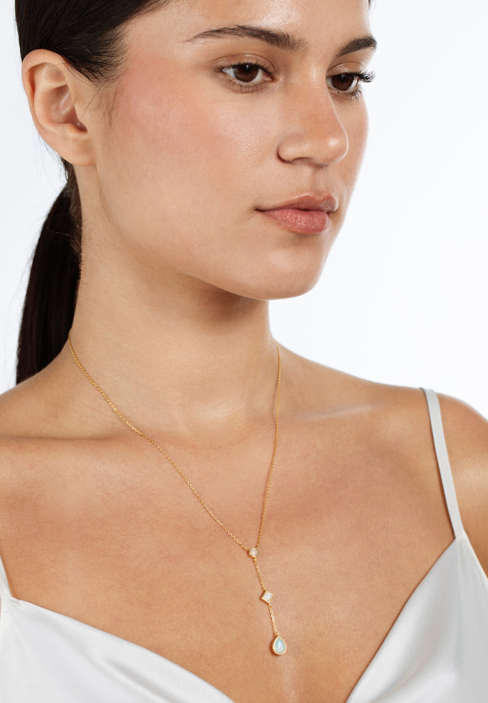 Opal Lariat Necklace