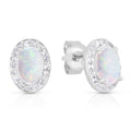 Opal & White Topaz Earrings