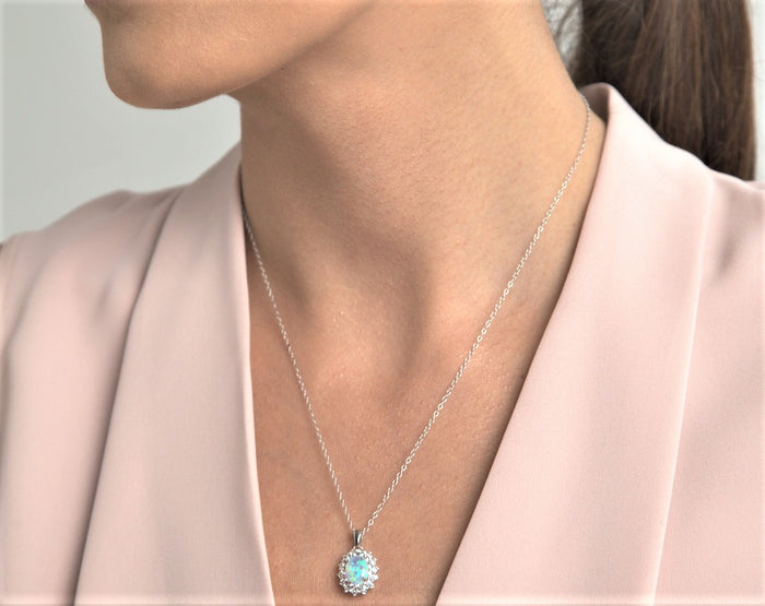 Opal & White Topaz Pendant