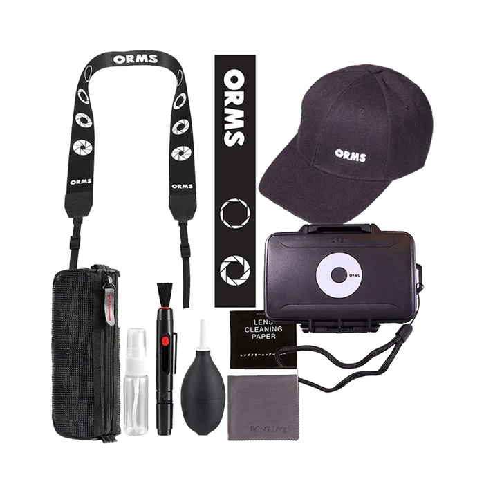 ORMS Accessory Bundle (Cleaning Kit / Camera Strap / Memory Card Holder / Cap)