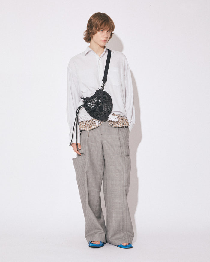 over engineering mini drawstring bag
