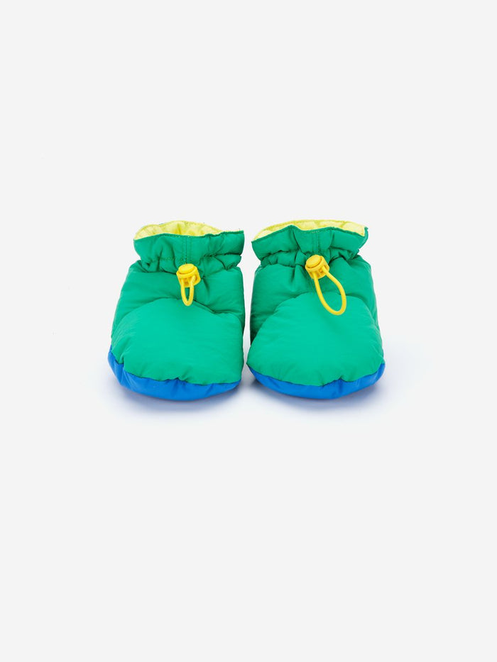 Green padded baby booties
