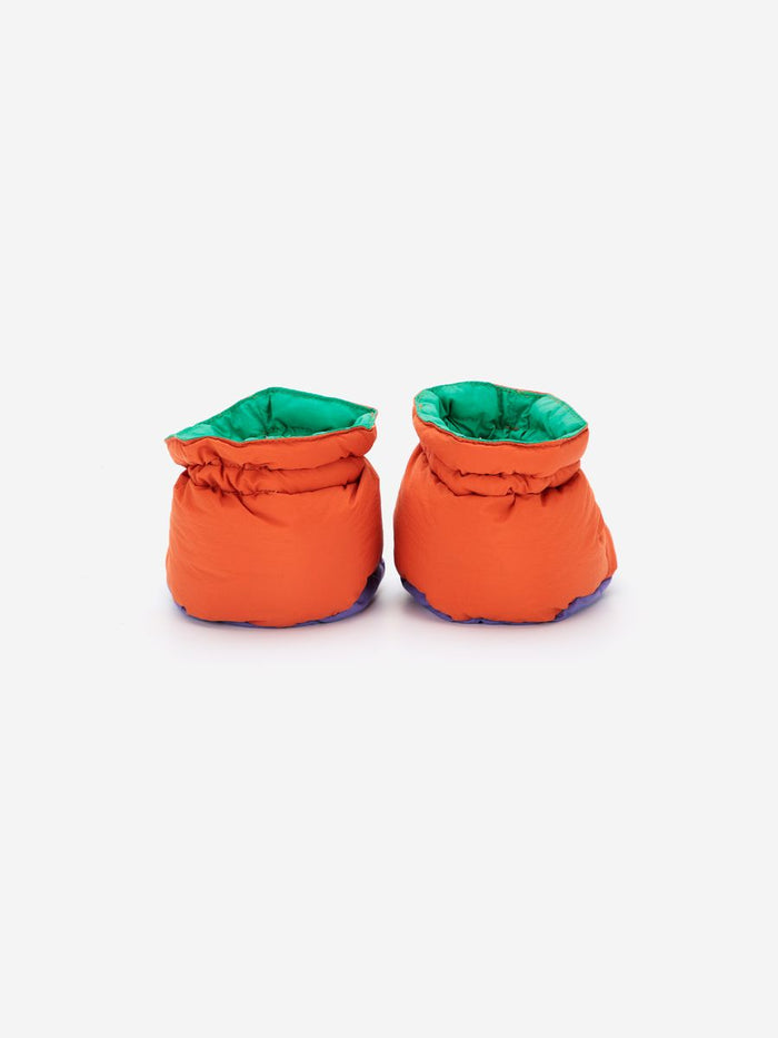 red padded baby booties