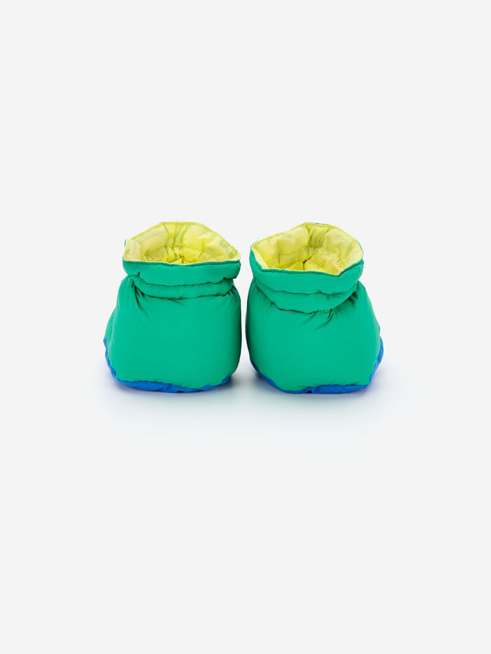 green padded baby booties