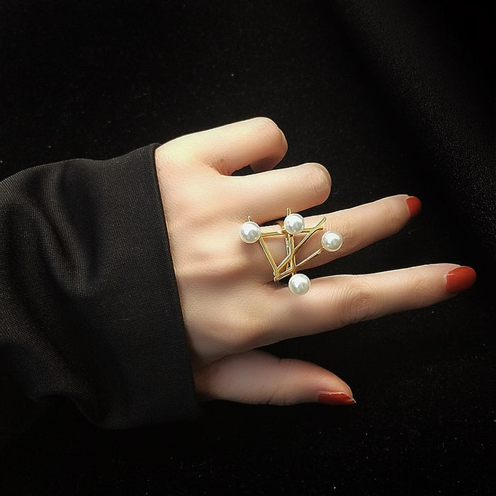 Pearl Collection Magazine Style Pearl Fashion Ring