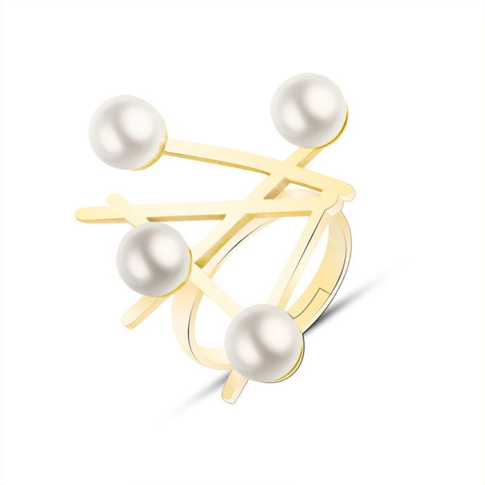 Pearl Collection Magazine Style Pearl Fashion Ring