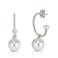 Pearl Dangle Hoop Earrings- Final Sale