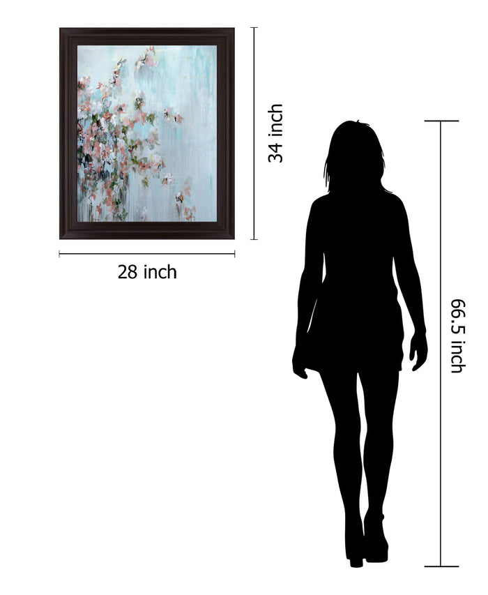 Petal Mist - 28" x 34" Framed Wall Art - Light Blue