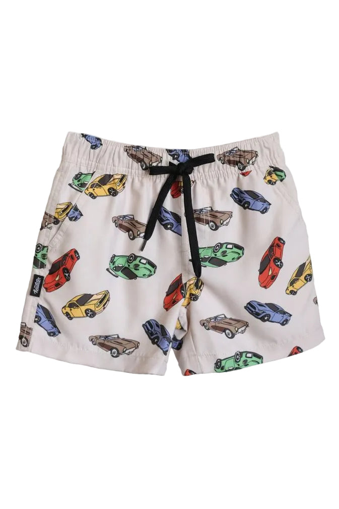 Shorts with car pattern on a white background