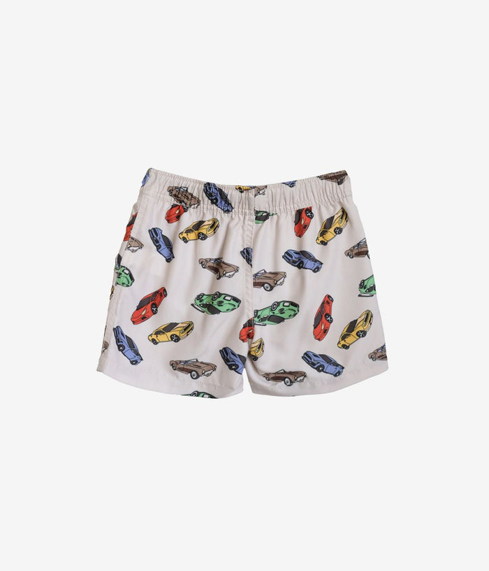 Shorts with car pattern on a white background