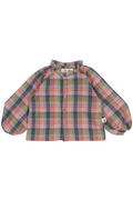 Plaid shirt with long sleeves on a white background