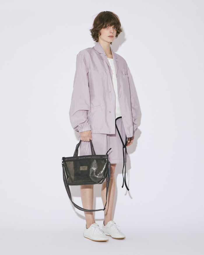 plaid vinyl logo tape bag M