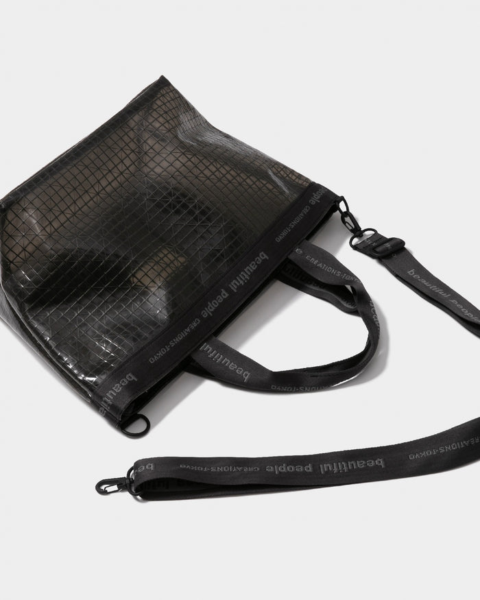 plaid vinyl logo tape bag M
