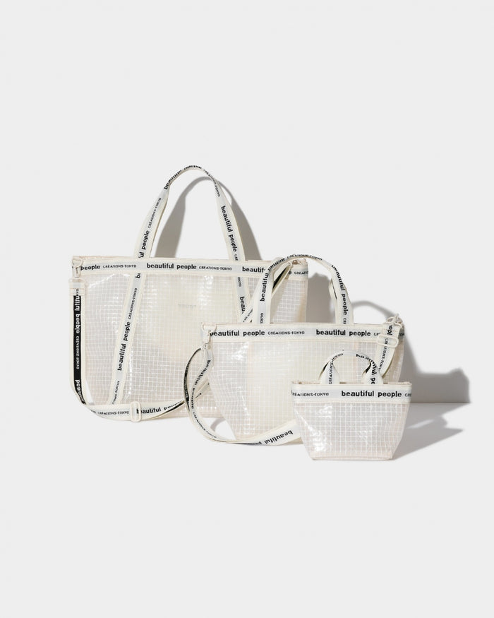 plaid vinyl logo tape bag M