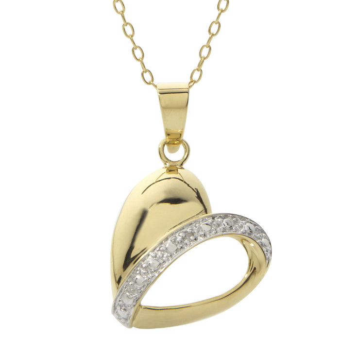 Puffed Diamond Heart Necklace