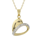 Puffed Diamond Heart Necklace