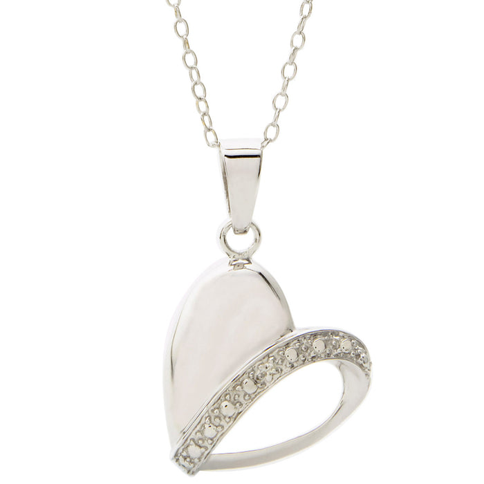 Puffed Diamond Heart Necklace