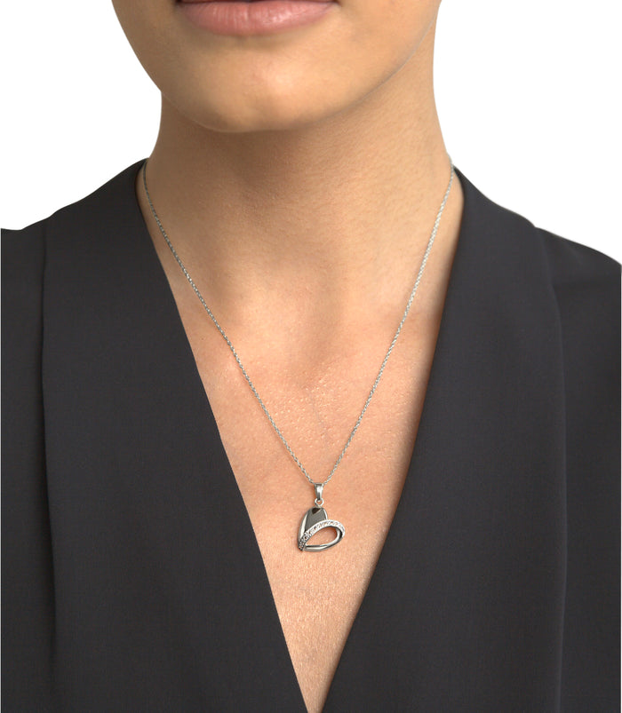 Puffed Diamond Heart Necklace