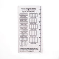 Twice Sheared Sheep Quick Gauge ruler showing stitch gauge grids from 3 to 9 stitches per inch with inch markings