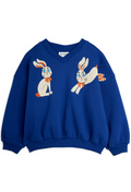 blue sweatshirt with bunny design