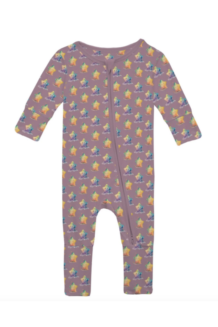 Children's onesie with star pattern on a white background