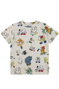 Children's t-shirt with cartoon character print on a white background