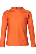 Orange long-sleeve shirt on a white background