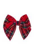 Red plaid bow on a white background