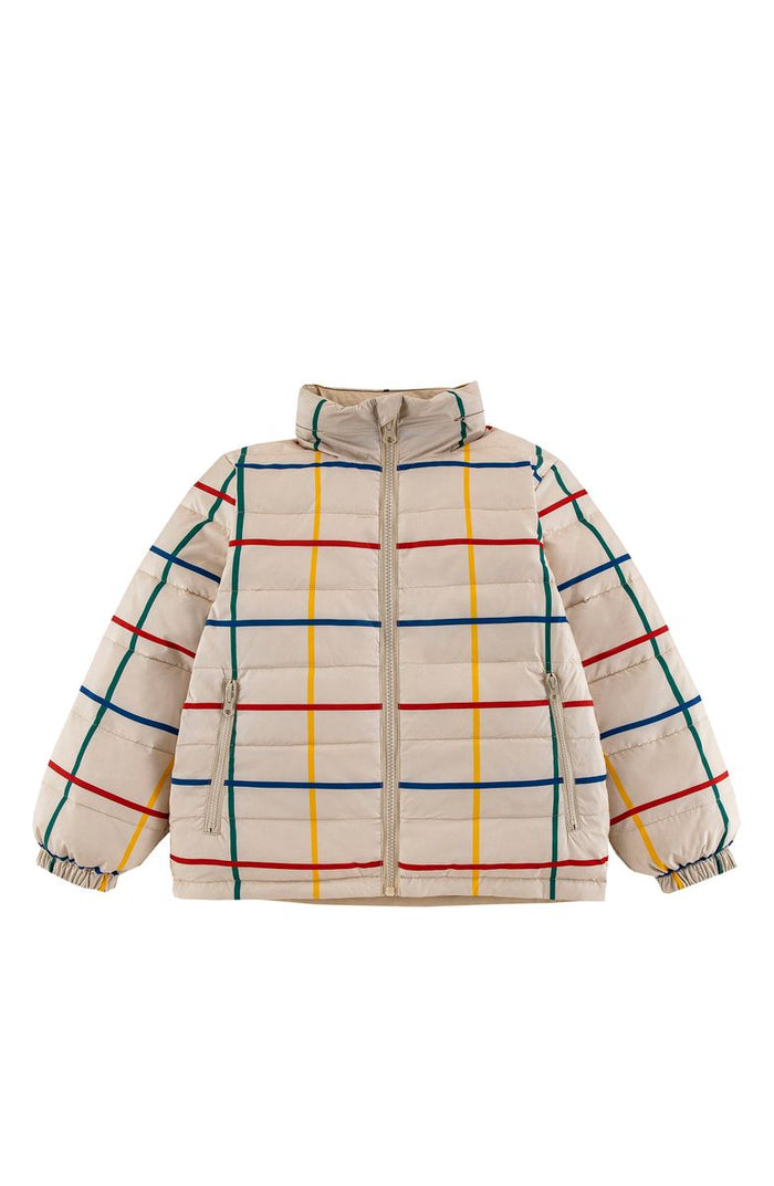 Plaid patterned jacket on a white background