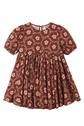 Brown floral dress on a white background