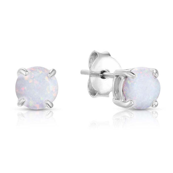 Round Opal Earrings