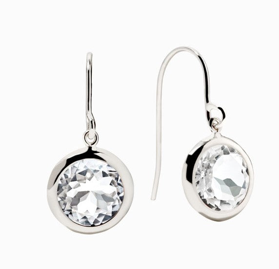 Round White Topaz Earrings- Final Sale